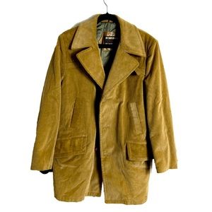 Vintage 70s Sears The Country Coat Corduroy Wool Rancher Jacket Camel Blazer 44R